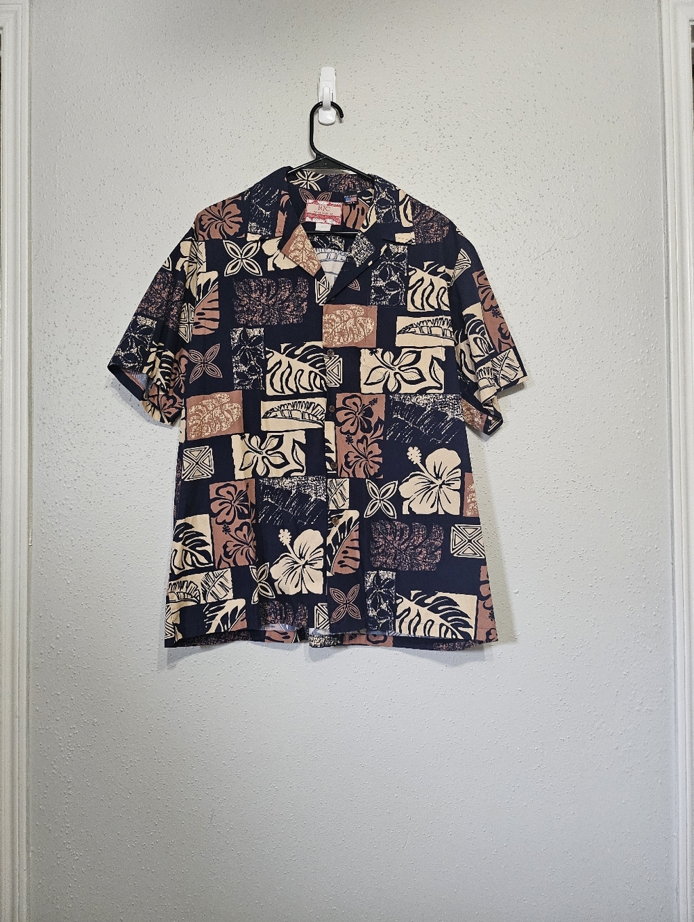 RJC Hawaiian Shirt Men XL Made in Hawaii USA‎ Tropical Aloha Patchwork Floral